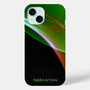 Individuelle Name Black Wispy Green Orange Case-Mate iPhone Hülle