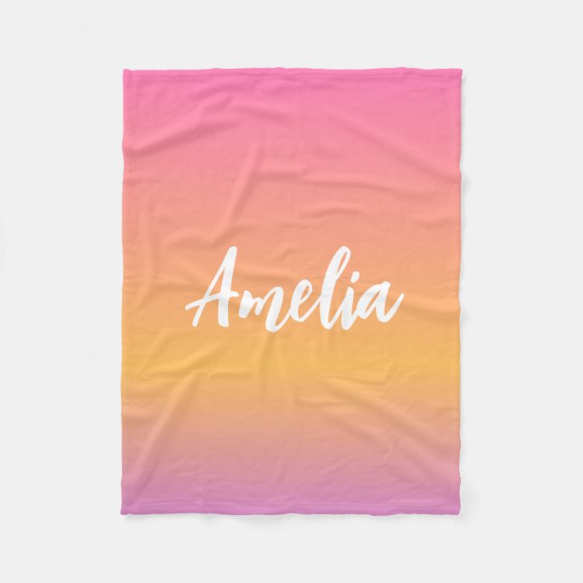 Individuelle Name Blanket Amelia Girls Kids Ombre  Fleecedecke (Vorderseite)