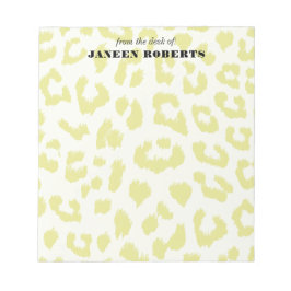 Individuelle Name Blass Green Leopard Print Notizblock