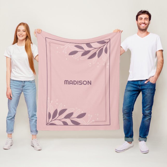 Individuelle Name-Blattrahmen Fleecedecke (Beispiel)