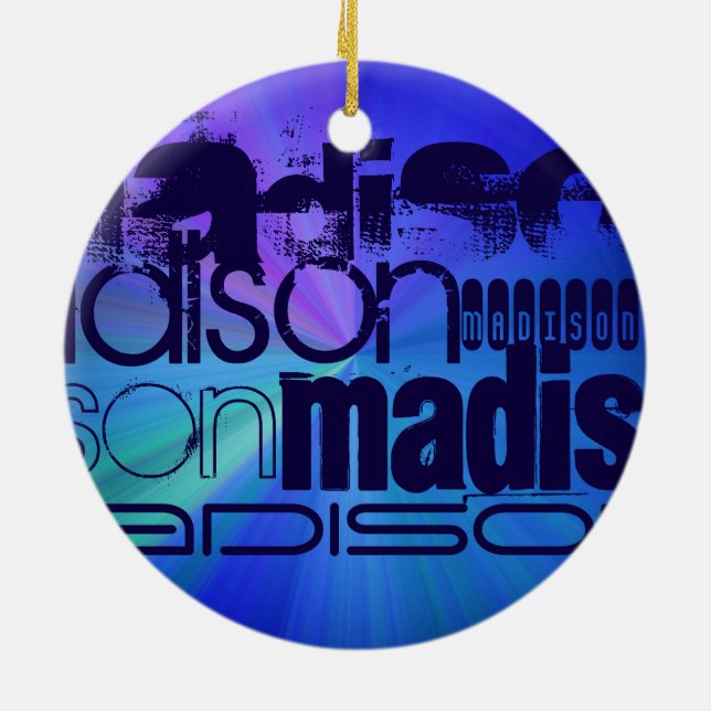 Individuelle Name; blau und Abstrakt Lila, grün, b Keramik Ornament (Hinten)