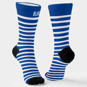 Individuelle Name blau und weiß gestreift Socken