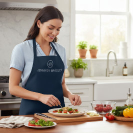 Individuelle Name Blau und Weiß Schürze