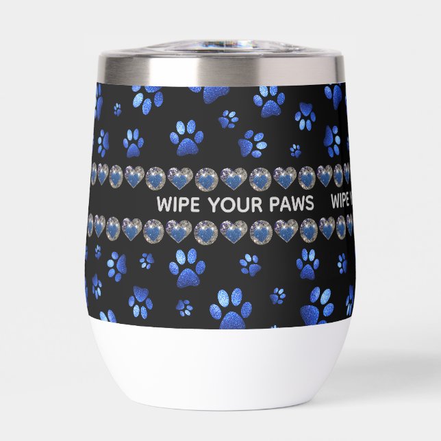 Individuelle Name, blaue Glitzer-Hundpaare (Vorderseite)