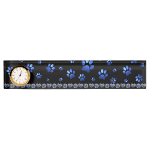 Individuelle Name, blaue Glitzer-Hundpaare Namensplakette