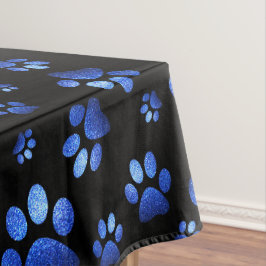 Individuelle Name, blaue Glitzer-Hundpaare Tischdecke
