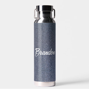 Individuelle Name blauer Glitzer Trinkflasche