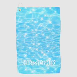 Individuelle Name blaues Wasser rippelt Wasser Tex Golfhandtuch