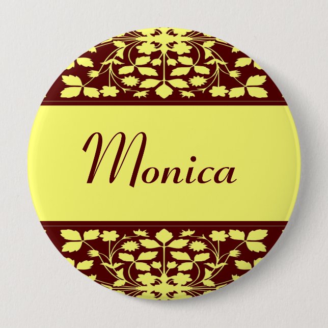 Individuelle Name blorgelb und braun Button (Vorderseite)