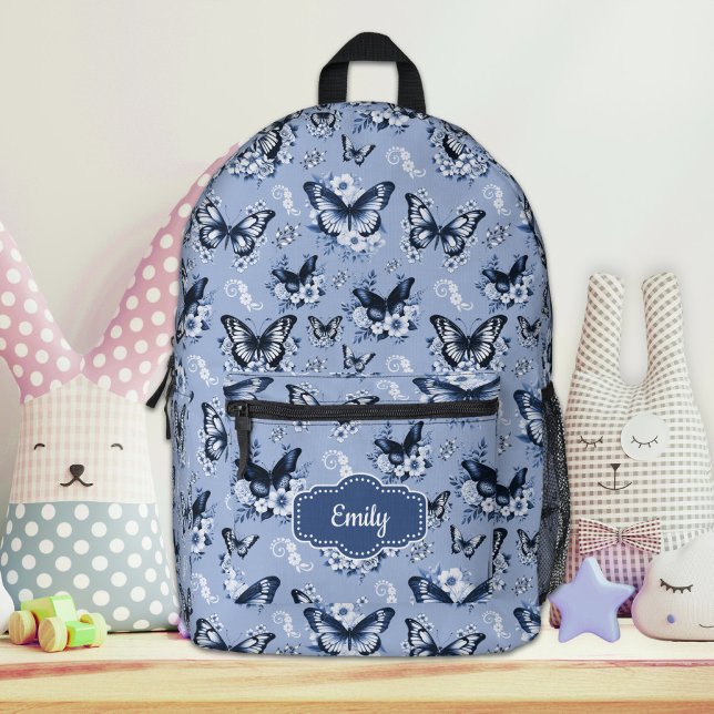 Individuelle Name Blue Butterfly Backpack Bedruckter Rucksack (Von Creator hochgeladen)