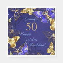 Individuelle Name Blue Butterfly Party Paper Napki