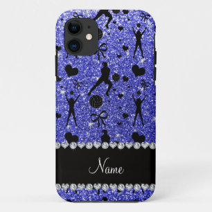 Individuelle Name Blue Glitzer Volleyballs Herzklo iPhone 11 Hülle