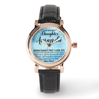 Individuelle Name Blue Message für Tochter aus Vat Armbanduhr