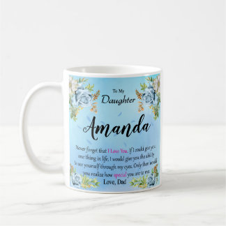 Individuelle Name Blue Rose Message für Tochter Kaffeetasse