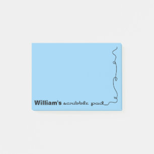 Individuelle Name Blue Scribble Post-it Klebezettel