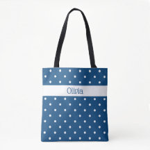 Individuelle Name Blue White Polka Dot Muster