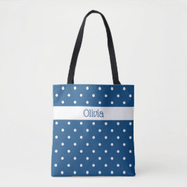 Individuelle Name Blue White Polka Dot Muster