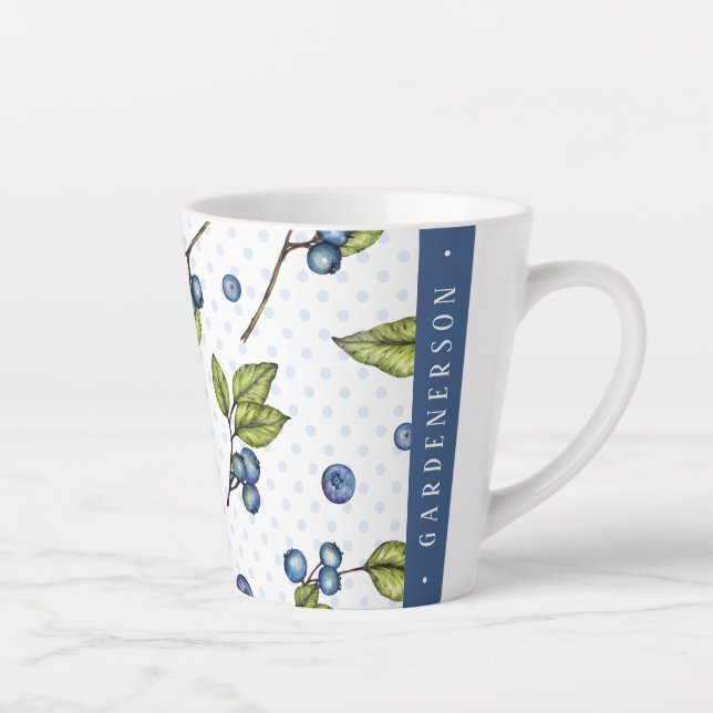 Individuelle Name Blueberries Latte Tasse (Rechts)