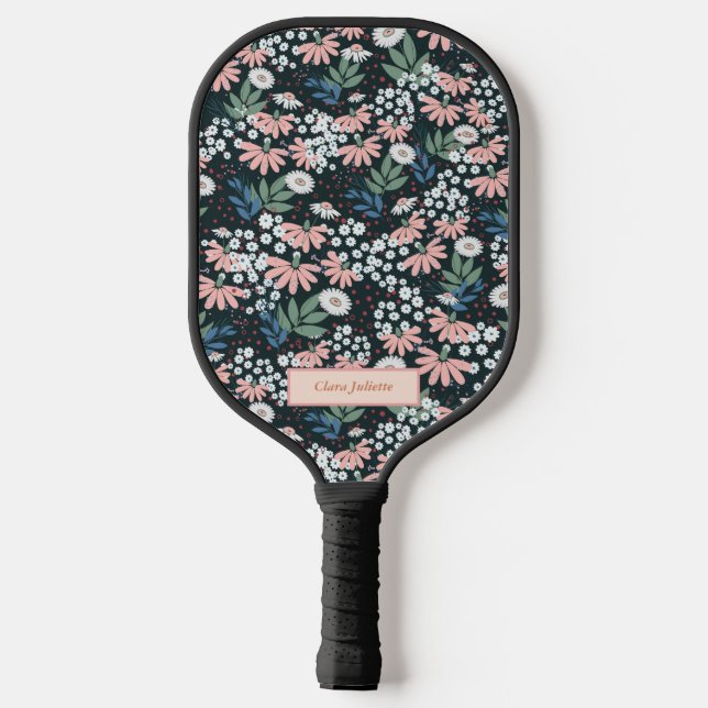 Individuelle Name blühender Wildblumen Pickleball Schläger (Rückseite)