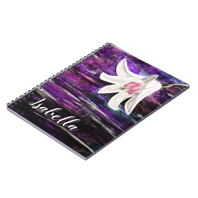 Individuelle Name-Blume-Design-Notebook Notizblock (Linke Seite)