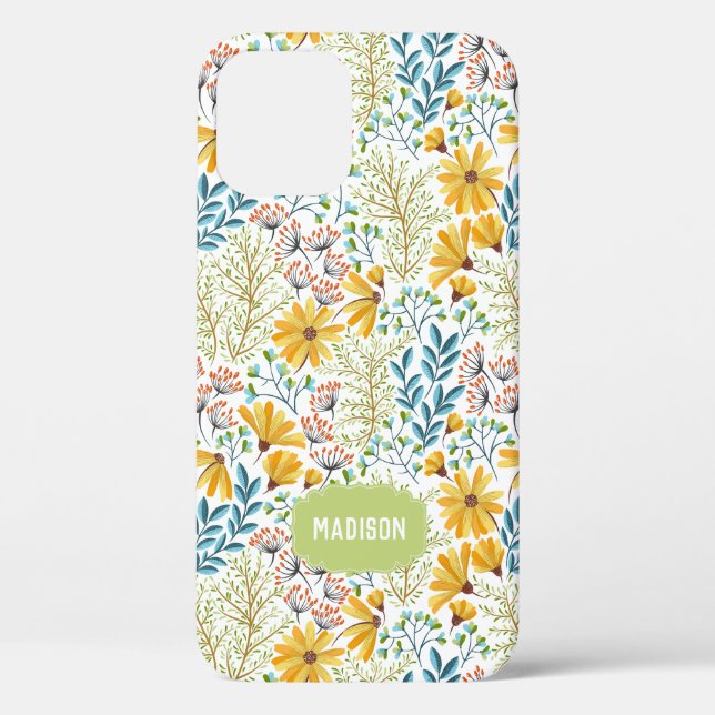 Individuelle Name Blume Illustration Telefonfälle Case-Mate iPhone Hülle (Rückseite)