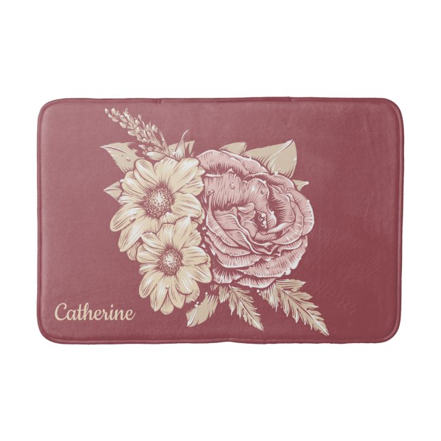 Individuelle Name Blume Illustrationsbad Matten (Vorderseite)