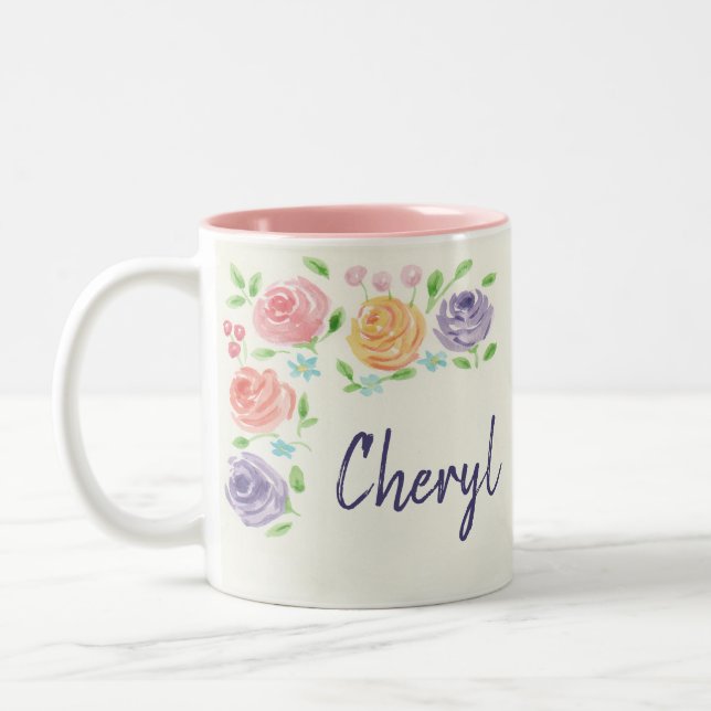 Individuelle Name Blume Tasse (Links)