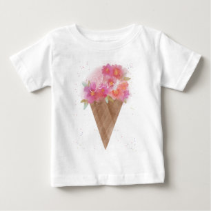 Individuelle Name Blumeneis Creme Cone Baby T-shirt