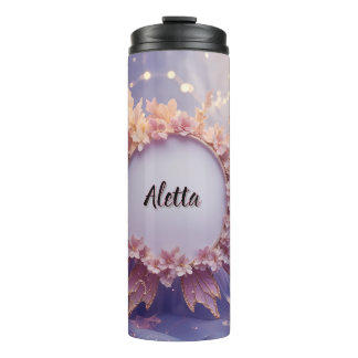 Individuelle Name Blumenfairy Thema: Thermische Tu Thermosbecher