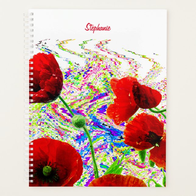Individuelle Name Blumenmohn Blume Farblich Künstl Planer (Vorderseite)
