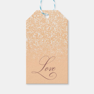 Individuelle Name Blush Glitzer Liebe Typografie F Geschenkanhänger