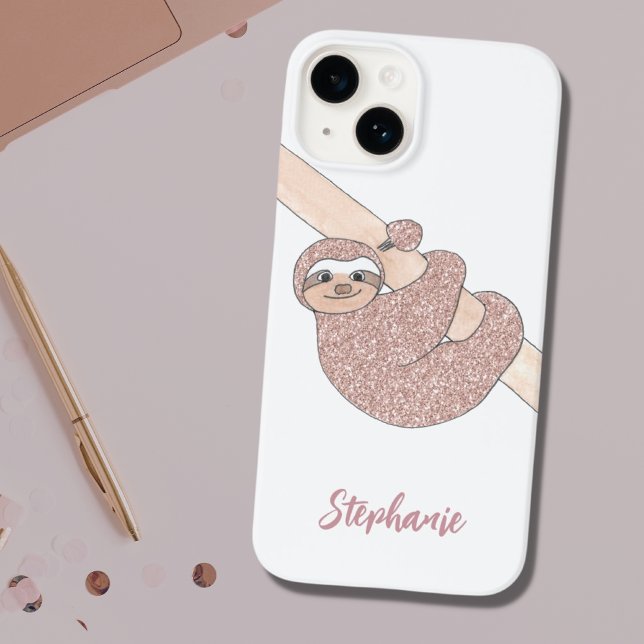 Individuelle Name Blush Glitzer Niedlich Case-Mate iPhone Hülle (Von Creator hochgeladen)