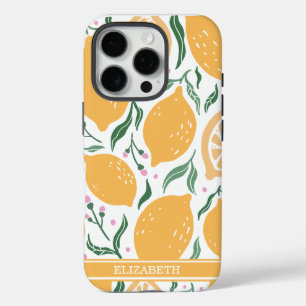 Individuelle Name Boho Hand Drawn Lemon iPhone 16 Pro Hülle