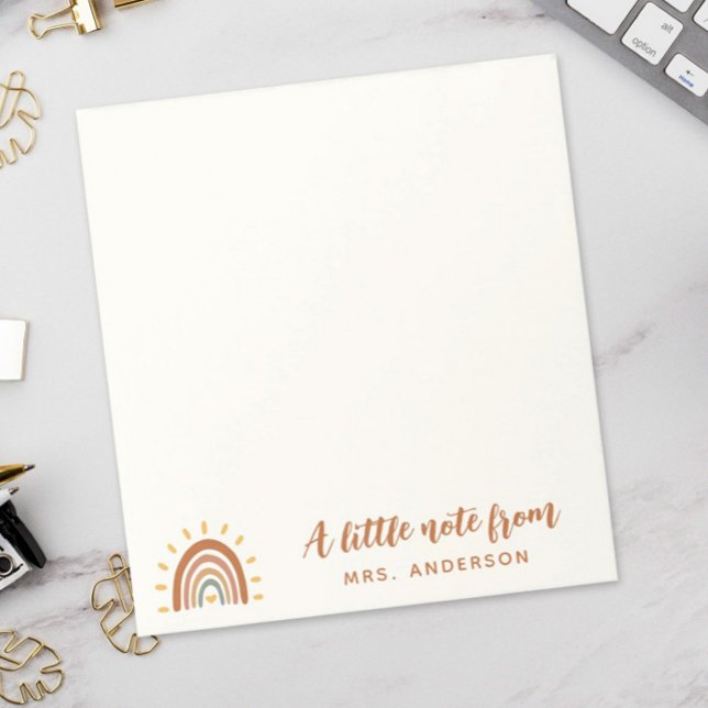 Individuelle Name Boho Rainbow Sun Mitteilungskarte (Von Creator hochgeladen)