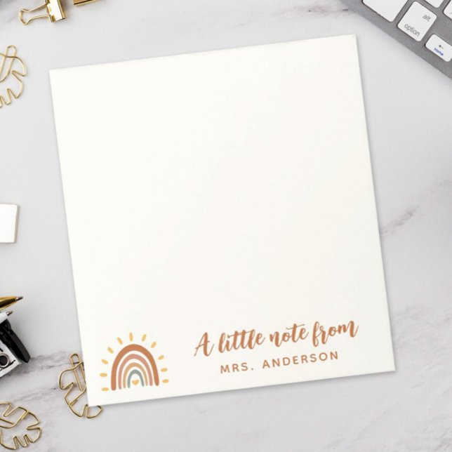 Individuelle Name Boho Rainbow Sun Notizblock (Von Creator hochgeladen)