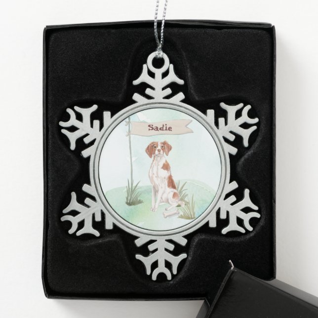 Individuelle Name Border Collie Pet Hund Snowflake Schneeflocken Zinn-Ornament (Box)