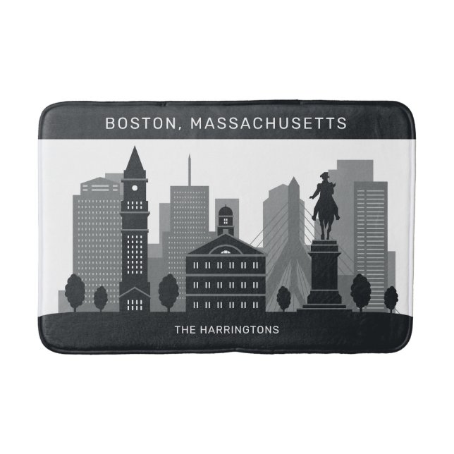 Individuelle Name Boston Massachusetts Badematte (Vorderseite)