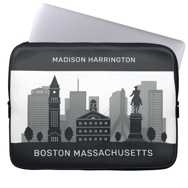 Individuelle Name Boston Massachusetts Laptopschutzhülle (Vorderseite)