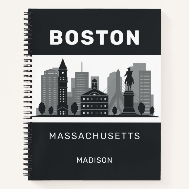 Individuelle Name Boston Massachusetts Notizbuch (Vorderseite)