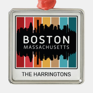 Individuelle Name Boston Massachusetts Ornament Aus Metall
