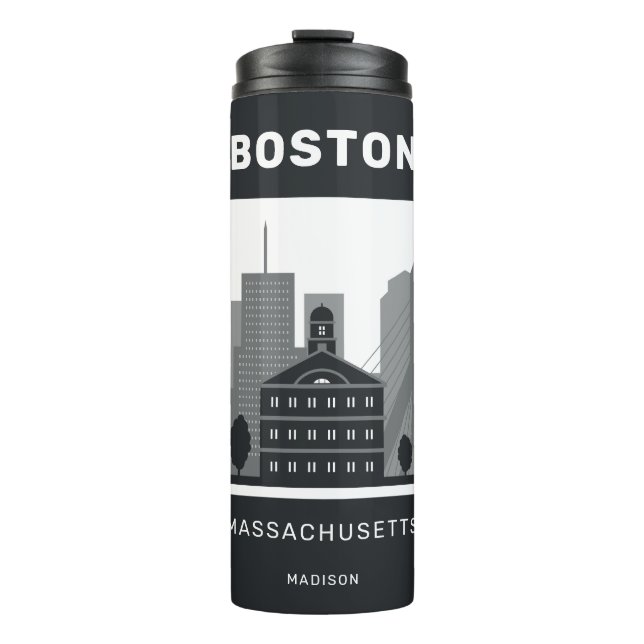 Individuelle Name Boston Massachusetts Thermosbecher (Vorderseite)