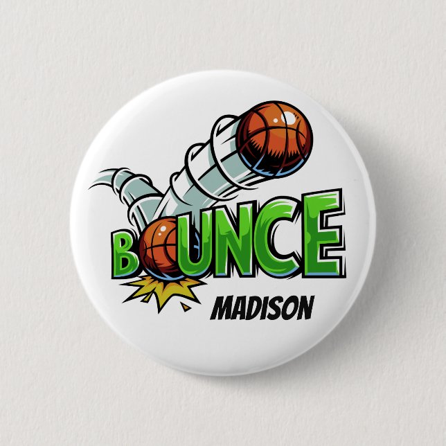 Individuelle Name BOUNCE Basketballtasten Button (Vorderseite)