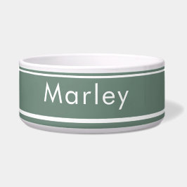 Individuelle Name Bowl for Hogs - Sage Green Napf