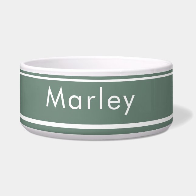 Individuelle Name Bowl for Hogs - Sage Green Napf (Vorderseite)