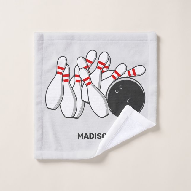 Individuelle Name Bowling Strike Waschlappen (Waschlappen)