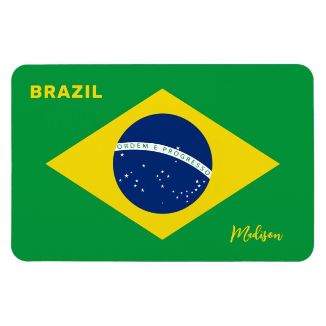 Individuelle Name Brasilien - Flagge Magnet