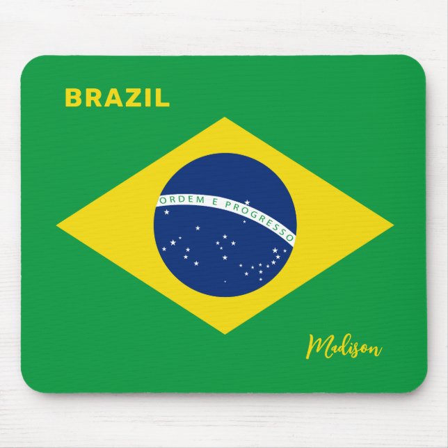 Individuelle Name Brasilien - Flagge Mousepad (Vorne)