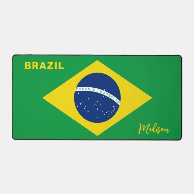 Individuelle Name Brasilien - Flagge Schreibtischunterlage (Vorderseite)
