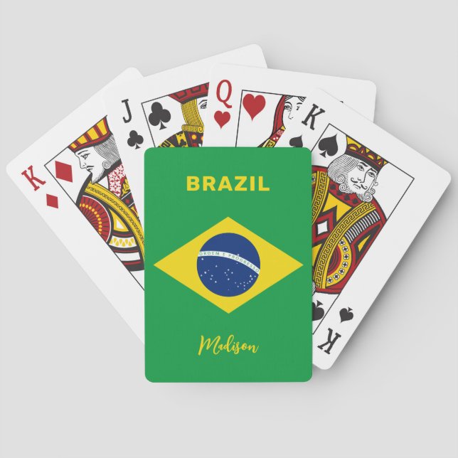 Individuelle Name Brasilien - Flagge Spielkarten (Rückseite)