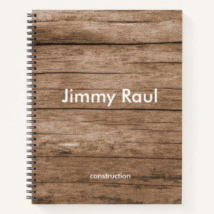 Individuelle Name, braune Holzstruktur Notizbuch